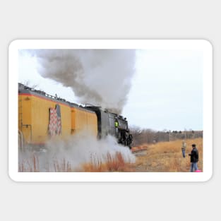 Big Boy 4014 with Smoke,Steam and Prairie grass Black Wolf Kansas Sticker